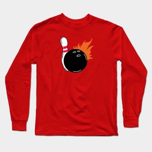 Fiery Bowling Ball Drawing Long Sleeve T-Shirt